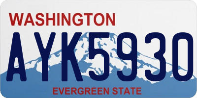 WA license plate AYK5930