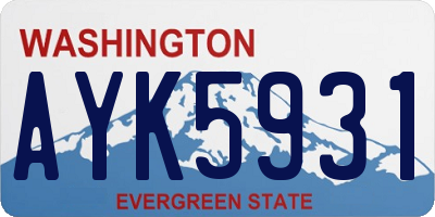 WA license plate AYK5931