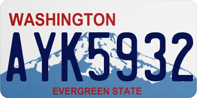 WA license plate AYK5932