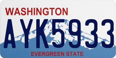 WA license plate AYK5933