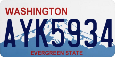 WA license plate AYK5934