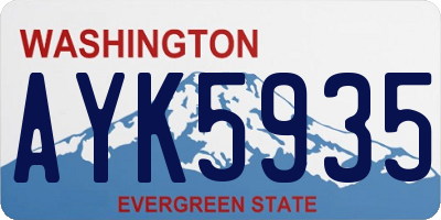 WA license plate AYK5935