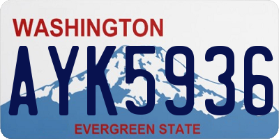 WA license plate AYK5936