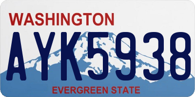 WA license plate AYK5938