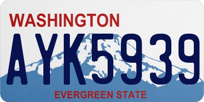 WA license plate AYK5939