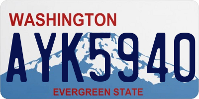 WA license plate AYK5940