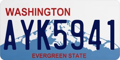 WA license plate AYK5941