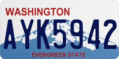 WA license plate AYK5942