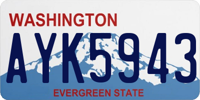 WA license plate AYK5943