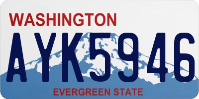WA license plate AYK5946