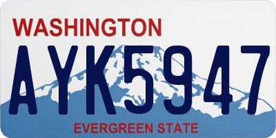 WA license plate AYK5947