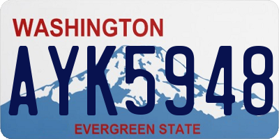 WA license plate AYK5948