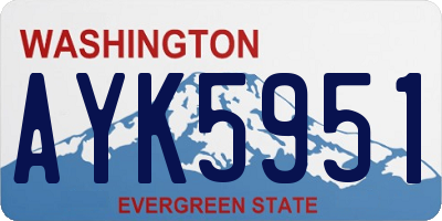 WA license plate AYK5951