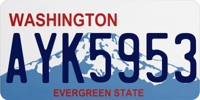 WA license plate AYK5953