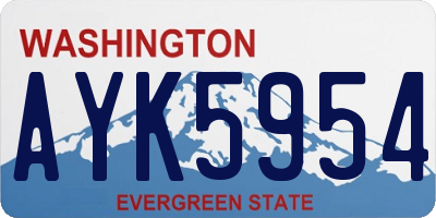 WA license plate AYK5954