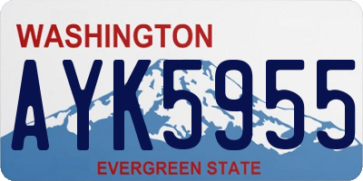 WA license plate AYK5955