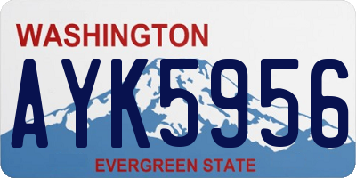 WA license plate AYK5956