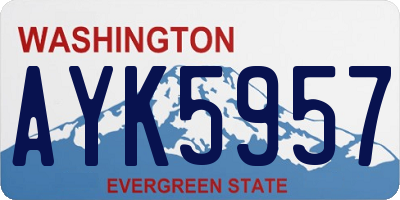 WA license plate AYK5957