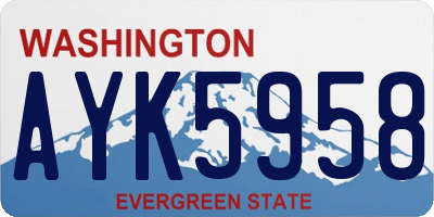 WA license plate AYK5958