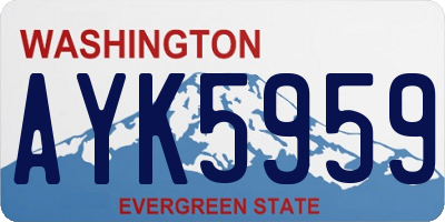 WA license plate AYK5959