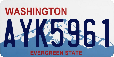 WA license plate AYK5961