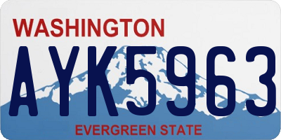 WA license plate AYK5963