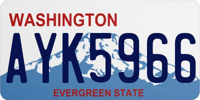 WA license plate AYK5966