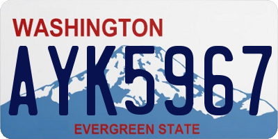 WA license plate AYK5967