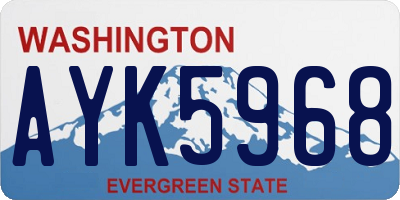 WA license plate AYK5968