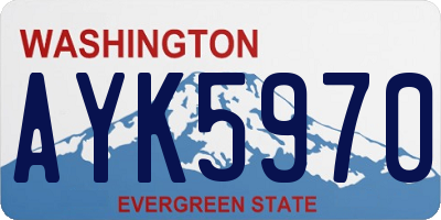 WA license plate AYK5970