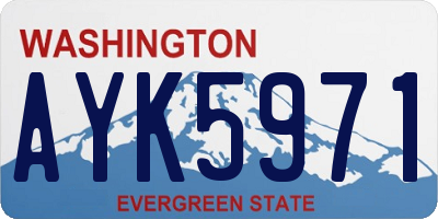 WA license plate AYK5971