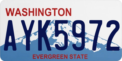 WA license plate AYK5972