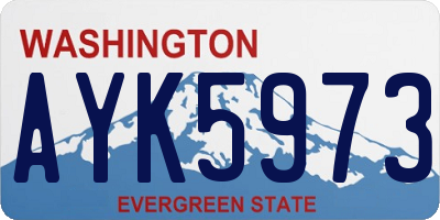 WA license plate AYK5973