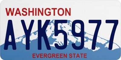 WA license plate AYK5977
