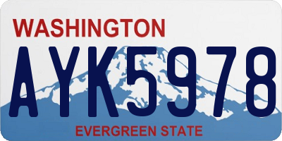 WA license plate AYK5978