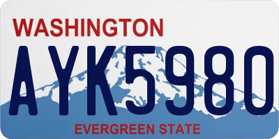 WA license plate AYK5980