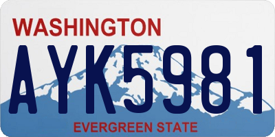 WA license plate AYK5981