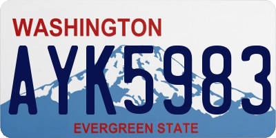 WA license plate AYK5983