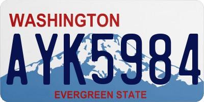 WA license plate AYK5984