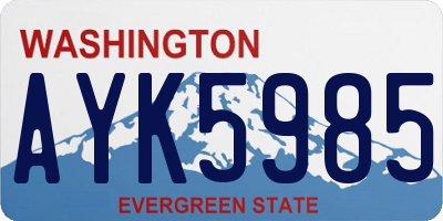 WA license plate AYK5985