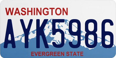WA license plate AYK5986