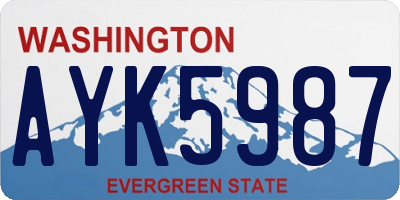 WA license plate AYK5987