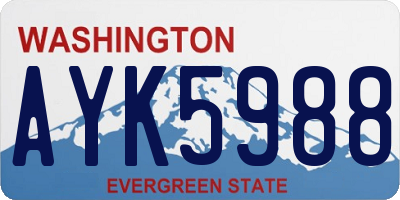 WA license plate AYK5988