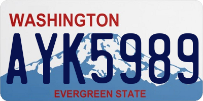 WA license plate AYK5989