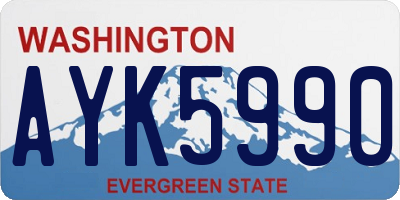 WA license plate AYK5990