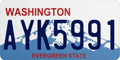 WA license plate AYK5991