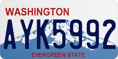 WA license plate AYK5992