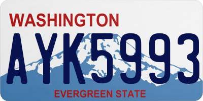 WA license plate AYK5993