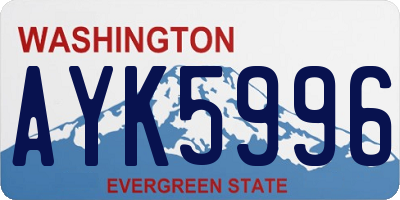 WA license plate AYK5996