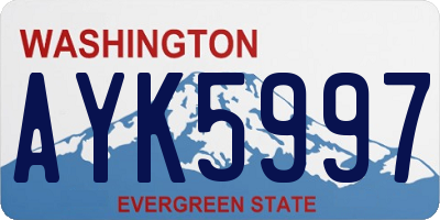 WA license plate AYK5997